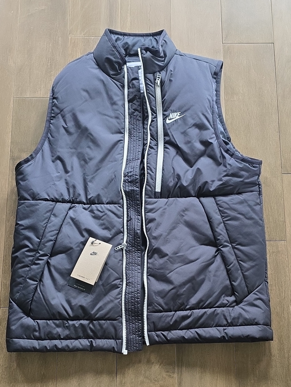 Nike Black Puffer Vest with White Trim